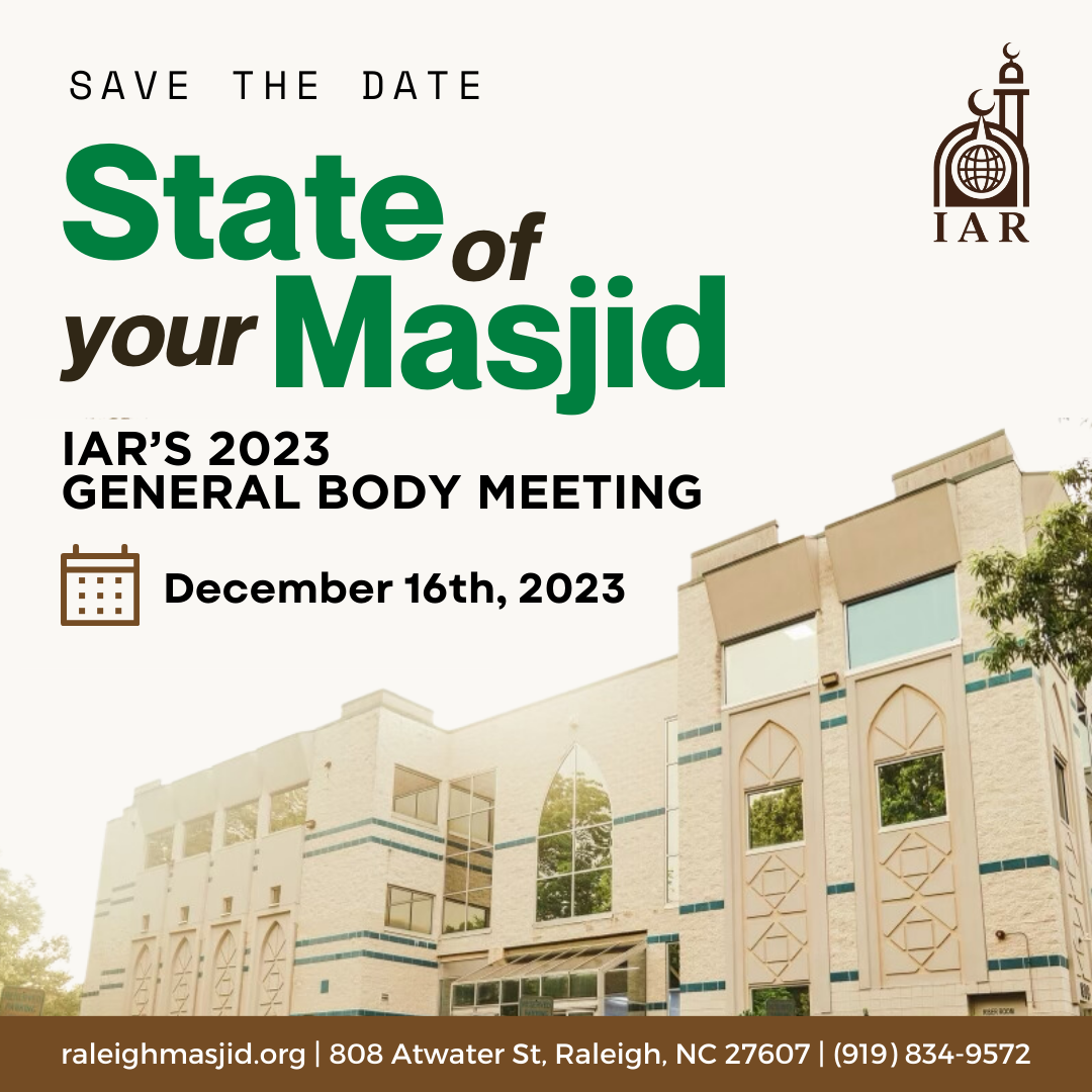 State of Your Masjid – General Body Meeting