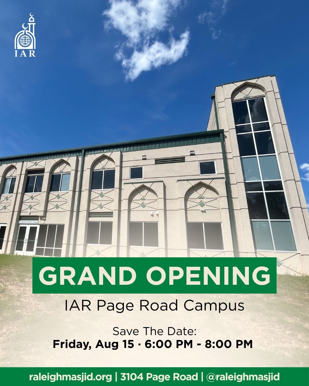 Come to Prayer, Come to Success – IAR Page Road Campus Soft Opening