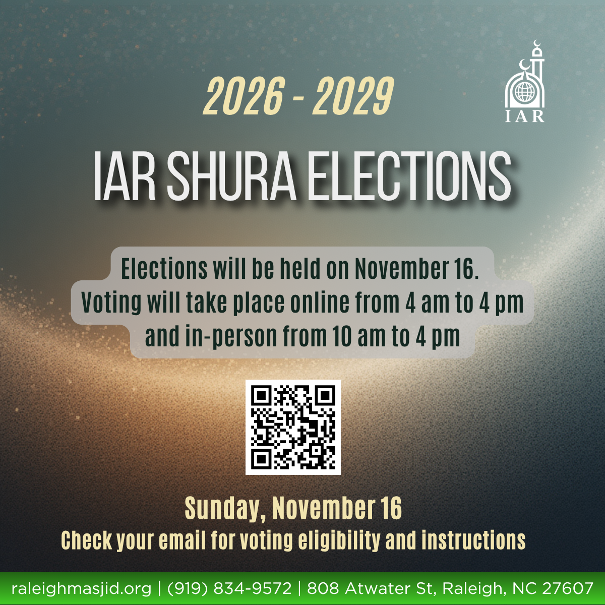 IAR Shura Elections to be Held on November 16